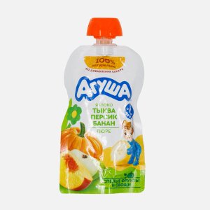 Пюре Агуша Яблоко/тыква персик/банан с 6мес дой/пак 90г