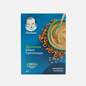 Каша Гербер Гречневая безмолоч с 4мес к/к 180г