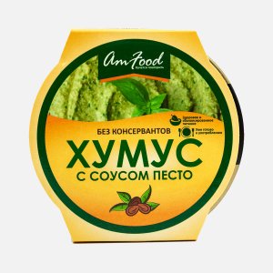 Хумус Полезные продукты Амфуд с соусом песто ст/б 200г