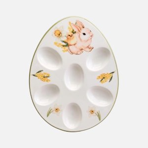 Блюдо Агнесс для 6 яиц Сандей 26х20х2,5см керамика 358-2313