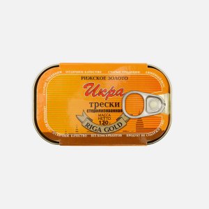 Икра трески Рижское золото стерилизованная ж/б/кл 120г