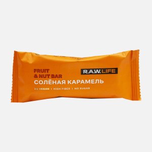 Батончик Рав Лайф орехово-фруктовый Соленая карамель 47г