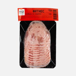 Колбаса Фитнес из мяса индейки нарезка Колбасный цех 100г