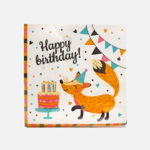 Салфетки Фиоленто Лисенок Фрэндли Биртхдэй 16,5см 2сл бум 16шт