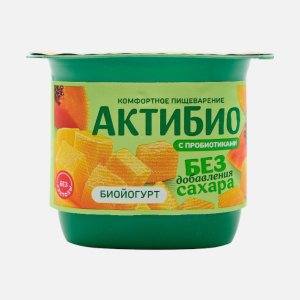 Биойогурт АктиБио Манго-Папайя без лактозы без сахара 3% 130г