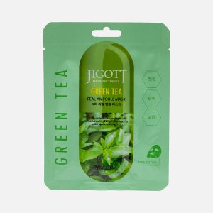 Маска Джиготт д/лица тканевая ампульная с экст зеленого чая 27мл