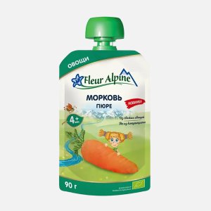 Пюре Флер Альпин Морковь с 4мес дой/пак/крыш 90г
