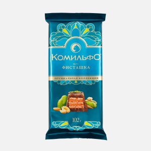 Шоколад Комильфо молоч/бел со вкус фисташки 102г