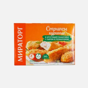 Стрипсы Мираторг куриные в хруст панировке с сыром/розмарин 340г