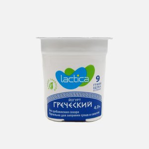 Йогурт Лактика Греческий натуральный б/сахара 4% пл/ст 120г