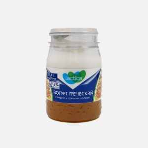 Йогурт Лактика Греческий с медом и грецким орехом двухсл 3% пл/б 190г