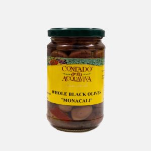 Оливки Контадо Дегли Аквавива Монакаль Стайл черные целые 300г