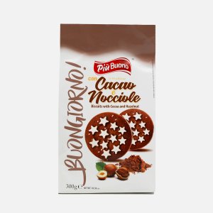 Печенье Пиу Буоно шоколадное песочное с фундуком 300г