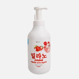 Пенка д/душа Грасс Милана Клубника и молочный протеин 750мл