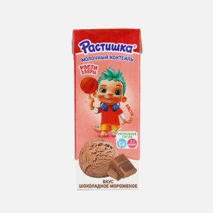 Коктейль Растишка молочный Шоколадное мороженое 2% т/п 210г