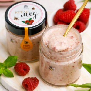 Крем-мёд Сибирский кедр с малиной и кедровым орехом ст/б 180г