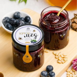 Крем-мёд Сибирский кедр с черникой и кедровым орехом ст/б 180г