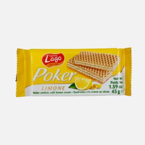 Вафли Гастон Лаго Покер с лимонным кремом 74% 45г