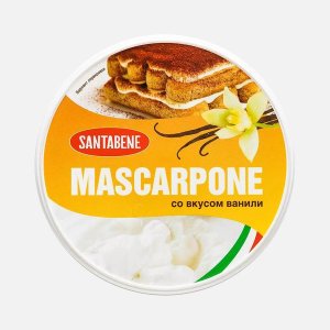Сыр Сантабене Маскарпоне со вкусом ванили 80% пл/б 250г