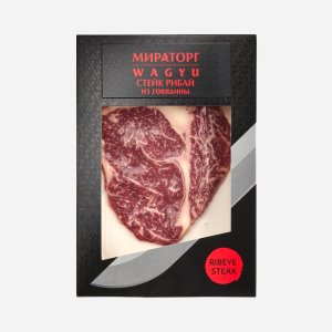 Стейк Мираторг Вагю Рибай из говядины б/к охл в/у 190г