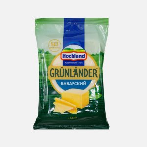 Сыр Хохланд Грюнландер Баварский п/тверд 45% пл/уп 180г