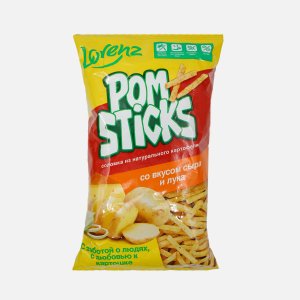 Чипсы Лоренц Помстикс соломка со вкусом сыра и лука 100г