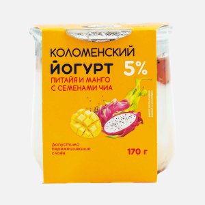 Йогурт Коломенский Питайя-манго-чиа 5% 170г
