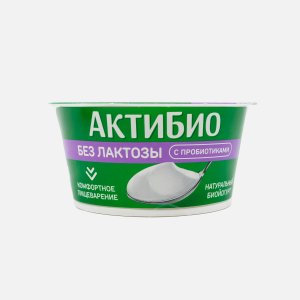 Биойогурт АктиБио безлактоз обогащ бифидобактериями 3.4% 130г