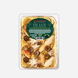 Коктейль Два капитана Де Люкс из морепродуктов масло/маслины 250г