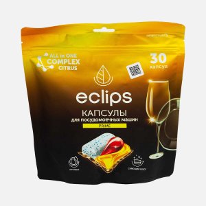 Средство Эклипс Прайм Цитрус д/посуд машин в капсулах 30шт 480г