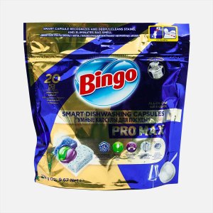 Средство Бинго Про Макс д/посуд машин в капсулах 20шт 274г