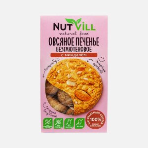 Печенье НатВилл овсяное с миндалем к/к 85г