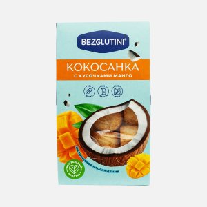 Печенье Безглютини Кокосанка с кусочками манго без муки к/к 105г
