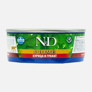Корм Фармина Н&Д Прайм д/кошек курица и гранат ж/б 70г
