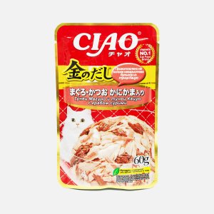 Корм Инаба д/кошек Киннодаши Тунец/краб сурими в желе пауч 60г
