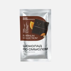 Шоколад Мантра Фудс темный с миндалем и апельсином 20г