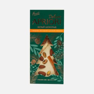 Шоколад Априори Делюкс белый с миндалем/фисташ/цукатами 85г