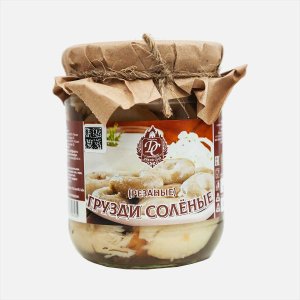 Грузди Дикий сбор соленые резаные ст/б 500мл