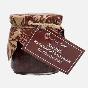 Варенье Дикий сбор клубничное с хвостиками ст/б 240г