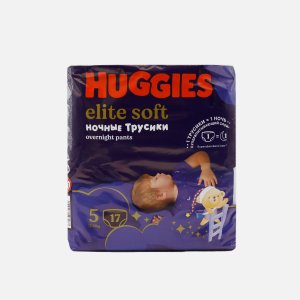 Трусики-подгузники Хаггис Элит Софт5 ночные 12-17кг 17шт