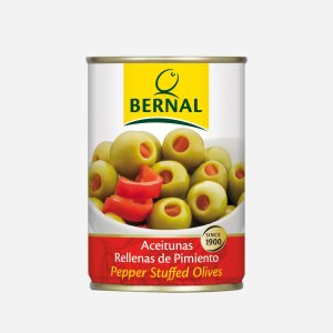 Оливки Берналь фаршированные перцем ж/б 292г