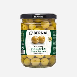 Оливки Берналь Пелотин в анчоусном рассоле с/к ст/б 436г