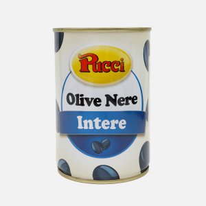 Маслины Пуччи охибланка черные с косточкой ж/б 400г