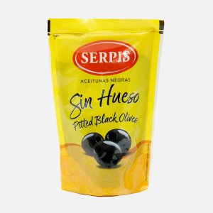 Оливки Серпис черные без косточки 170г