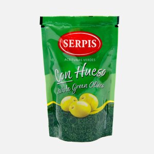 Оливки Серпис зеленые с косточкой 175г