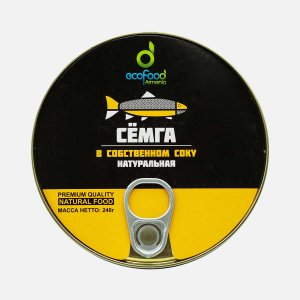 Семга Экофуд в собственном соку ж/б 240г