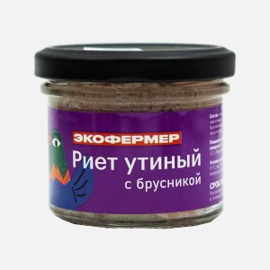 Риет Экофермер утиный с брусникой ст/б 100г