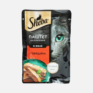 Корм Шеба Паштет коллекция Говядина в желе пауч 75г
