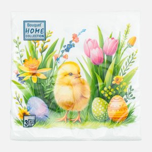 Салфетки Арт Букет Букет Хоум Веселый цыпленок бум 33*33см 3сл