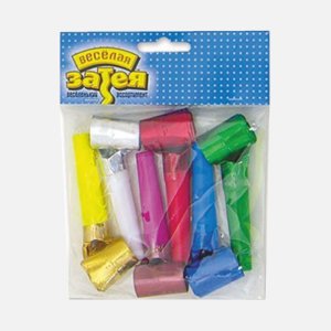 Язычок-гудок Веселая затея фольгированый 6шт